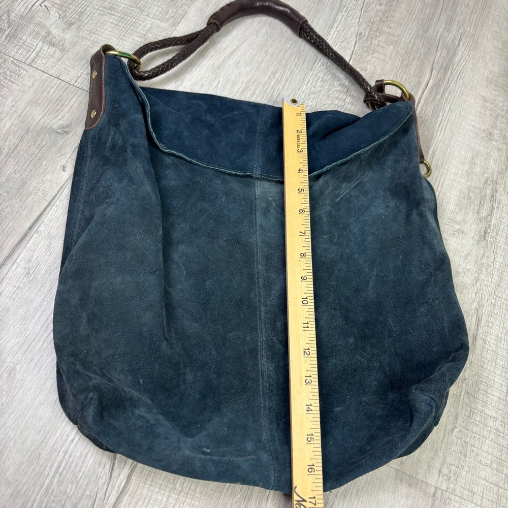Henri Lou Suede Hobo Bag Navy - Picture 3 of 7